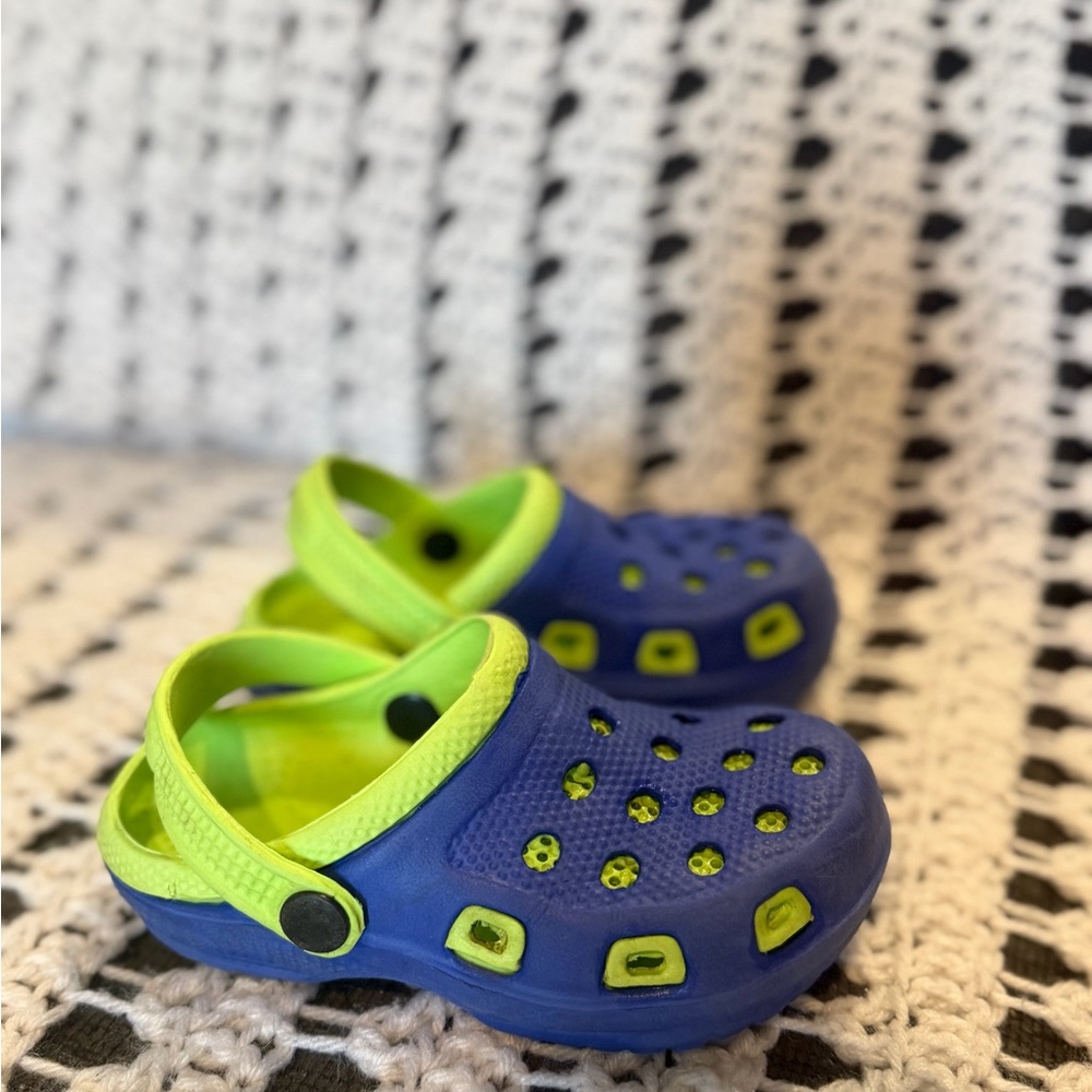 Kids Blue and Green Clogs